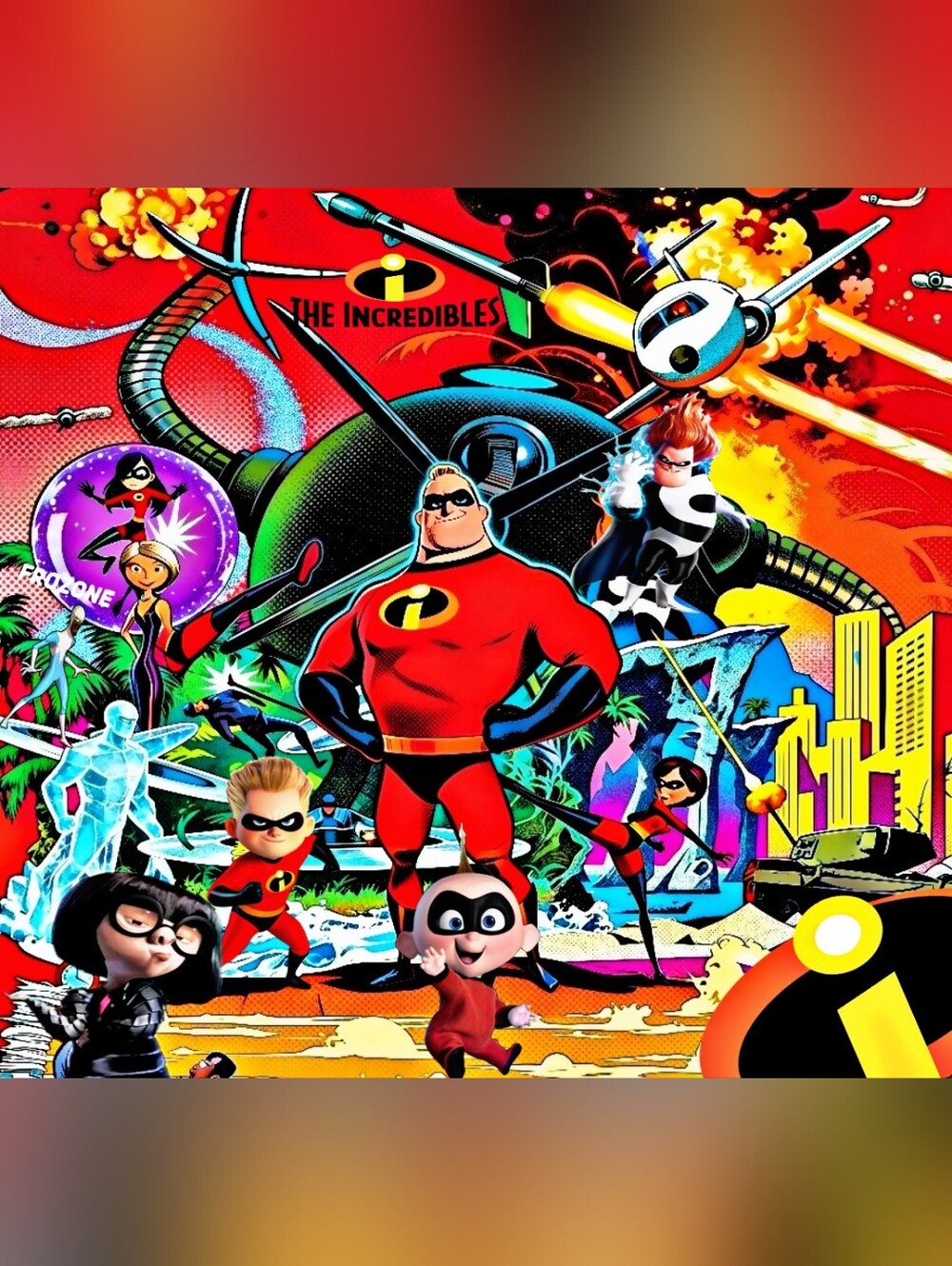 BRAND NEW!💯 INCREDIBLES CARTOON  COLORFUL POP ART ULTRA GLOSSY 8.5x11 POSTER!🤩